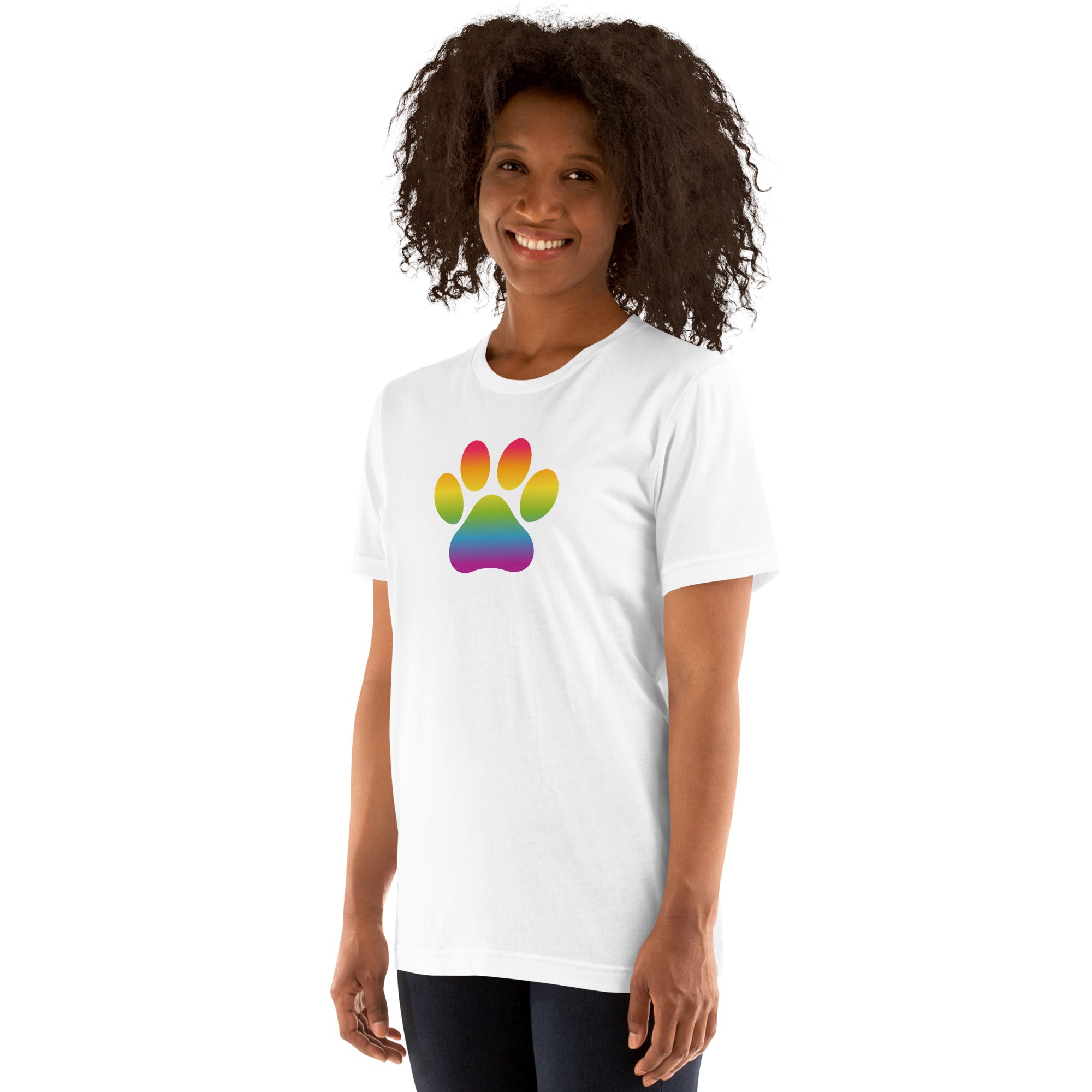 Rainbow Paw Print T-Shirt T-shirts The Rainbow Stores