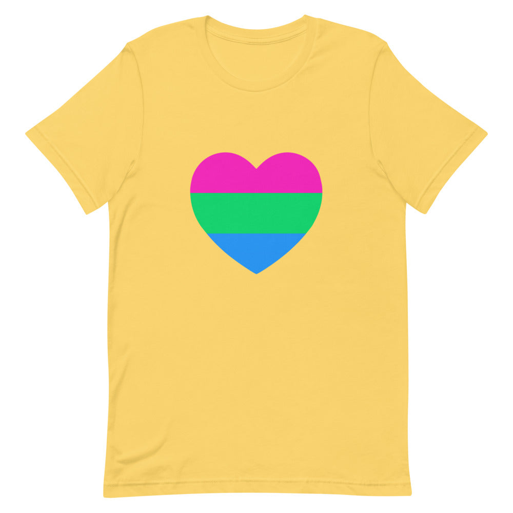 Polysexual Pride Flag Heart T-Shirt T-shirts The Rainbow Stores