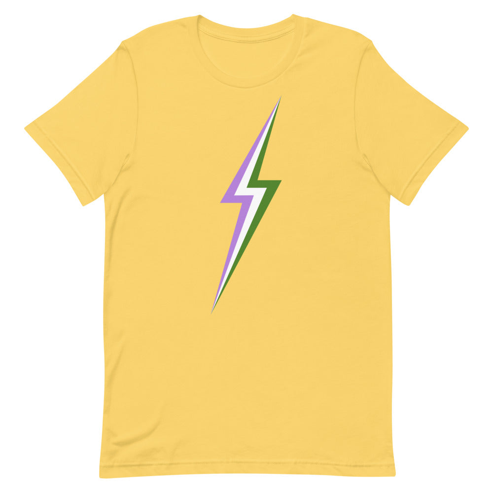 Genderqueer Lightning T-Shirt T-shirts The Rainbow Stores