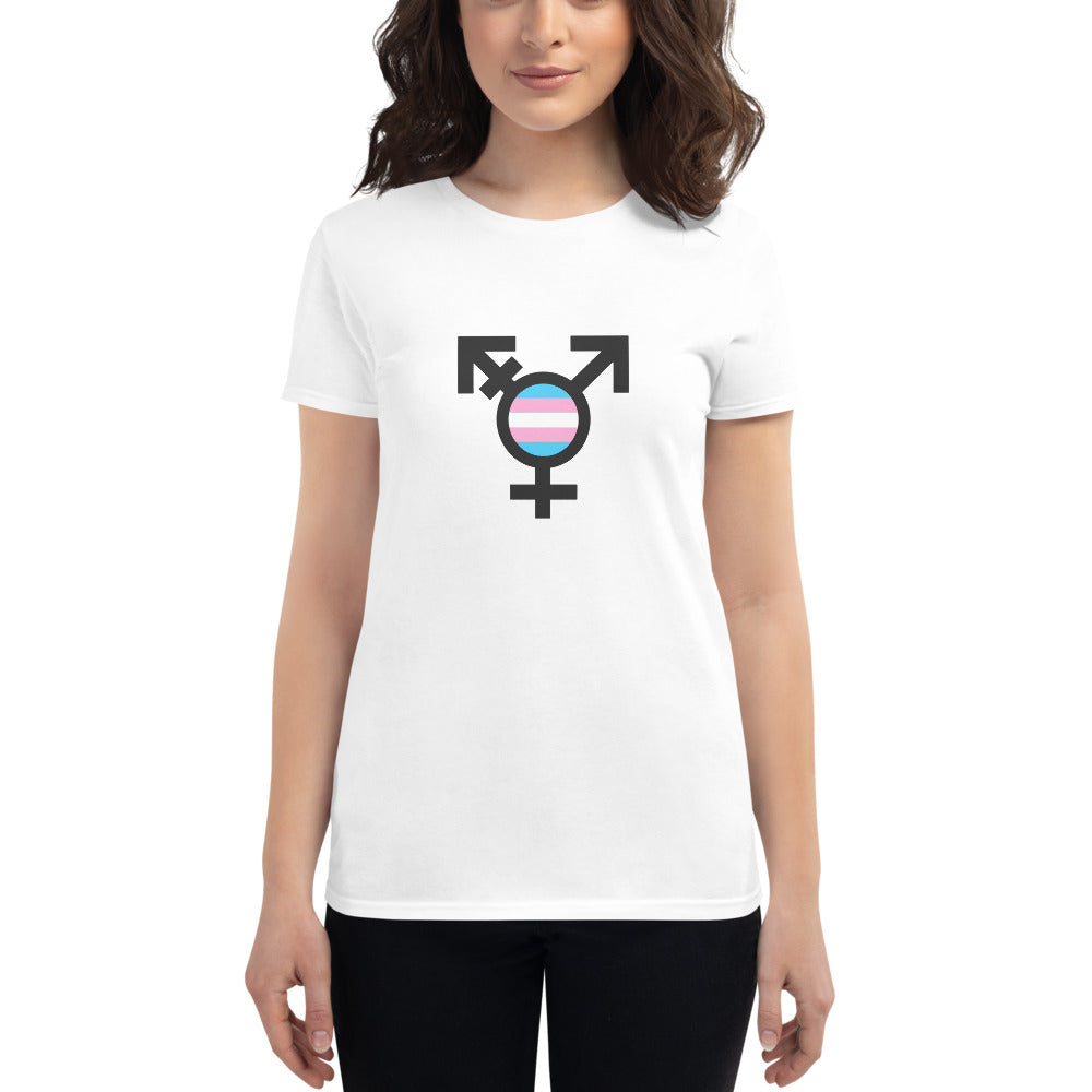 Trans Flag and Symbol Fitted T-Shirt T-shirts The Rainbow Stores